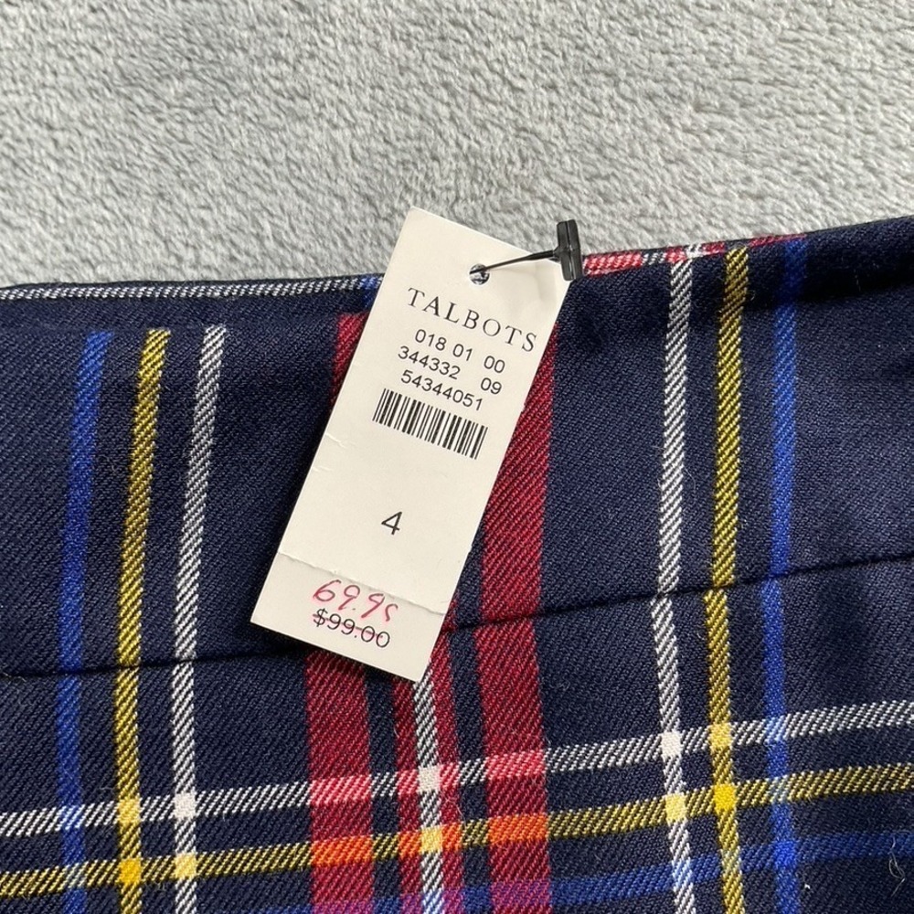 Talbots NWT Woman's Size 4 Trendy Stewart Tartan Plaid A-Line Wool-Blend Skirt - Picture 4 of 13